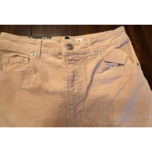 Beige Corduroy Wide Leg Pants For Quirky Fashion Lovers Size 4 - Picture 3 of 11